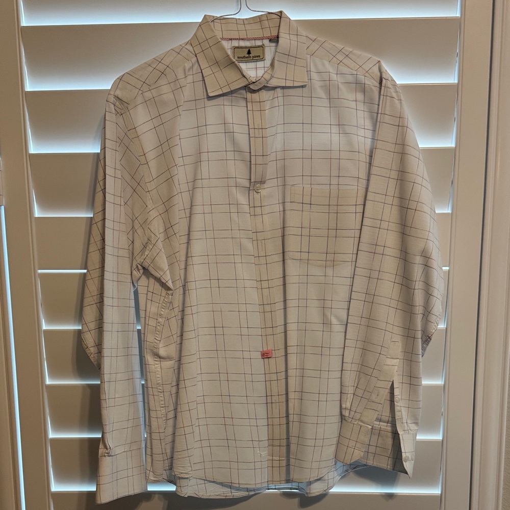 Classic White Plaid Men's Shirt